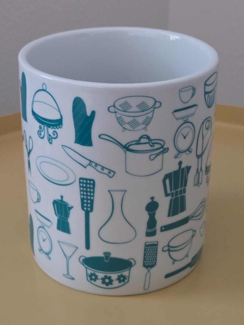 Paperchase Retro Porcelain Kitchen Utensil Cannister Holder Crock Turquoise